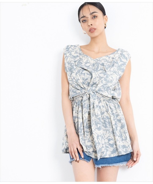 LATINA（ラティーナ） tシャツ 前後2WAYニュアンス柄フレアヘム 