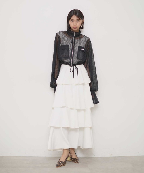 VIOLETTAティアードスカート ホワイト M VIOLETTA スカート ティアードスカート : ZOZOTOWN Yahoo!店