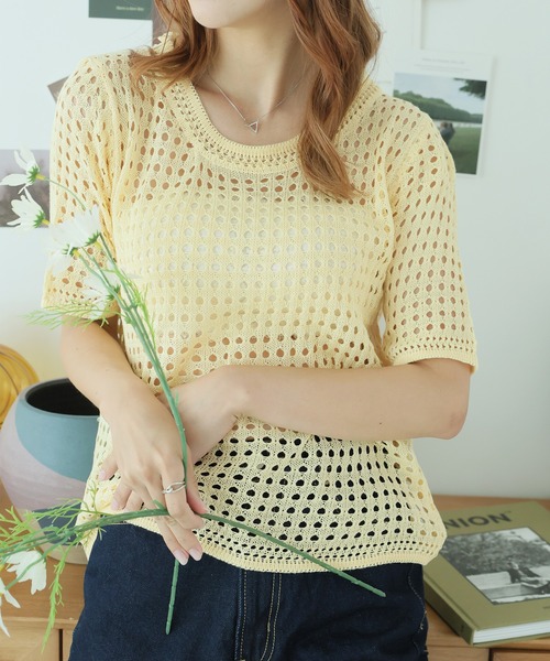 JEMUT正規品★25SS★クロシェ 半袖 ニットシャツ CPCM｜クロシェ半袖ニットシャツ | Rakuten Fashion(楽天