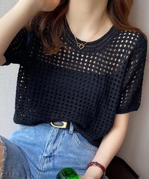 ULYSSES tシャツ クロシェニットサマーニットトップス
