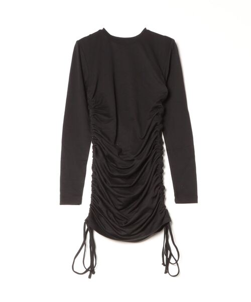 ALLSAINTS ブラック 長袖ミニワンピース ALLSAINTS ワンピース BETHAN LONG SLEEVE STRETCH MINI DRESS