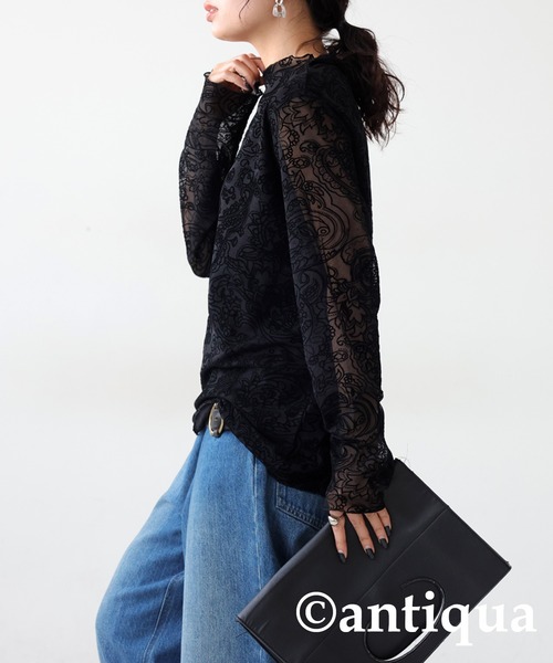 ꕤclara* 【3点】 antiqua（アンティカ） tシャツ フロッキーシアートップス レディース
