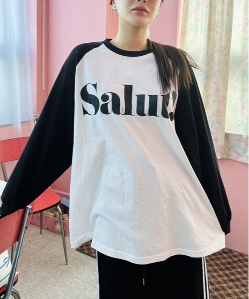 tシャツ ipugo/イプゴ グラフィック ラグランTシャツ レディース ipugo tシャツ ipugo/イプゴ グラフィック ラグランTシャツ