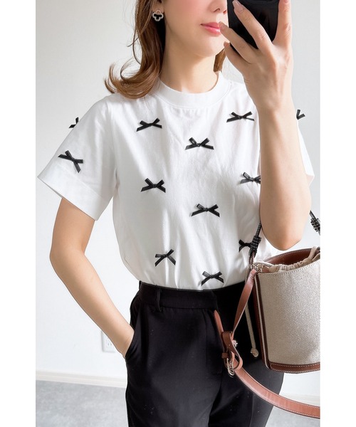 &. NOSTALGIA tシャツ 「ZOZO限定」リボンTシャツ レディース
