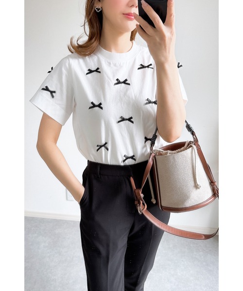 &. NOSTALGIA tシャツ 「ZOZO限定」リボンTシャツ レディース