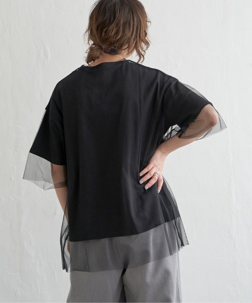 tシャツ 「レイヤード」ジョーゼットジャージーセットＴシャツ レディース SHIPS tシャツ Tシャツ 「手洗い可能」ジョーゼット ショート