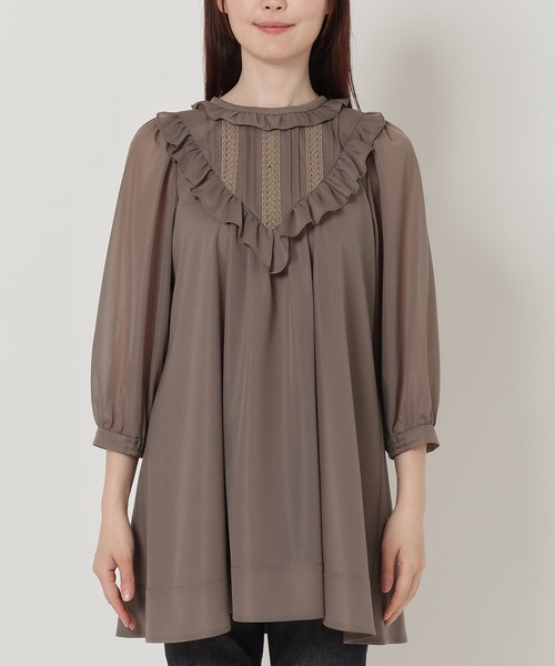 Rose Tiara（ローズティアラ） ブラウス シャツ エアリーオーガンジー