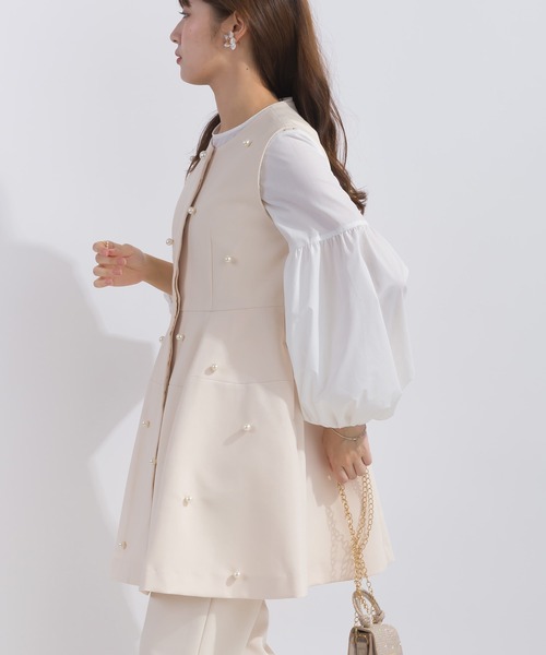 PICCIN PERLA ベスト ジレ パール付きジレ レディース : ZOZOTOWN