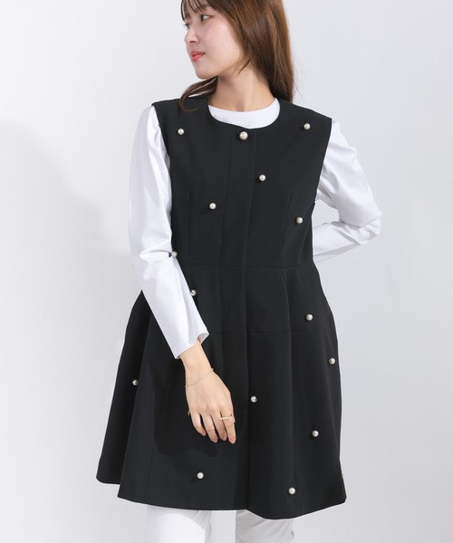 PICCIN PERLA ベスト ジレ パール付きジレ レディース : ZOZOTOWN