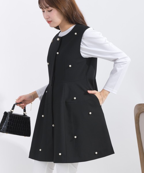 PICCIN PERLA ベスト ジレ パール付きジレ レディース : ZOZOTOWN