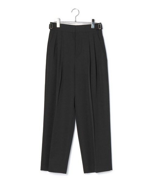 ADAM ET ROPE' スラックス パンツ 「洗える」ウールギャバ2タック