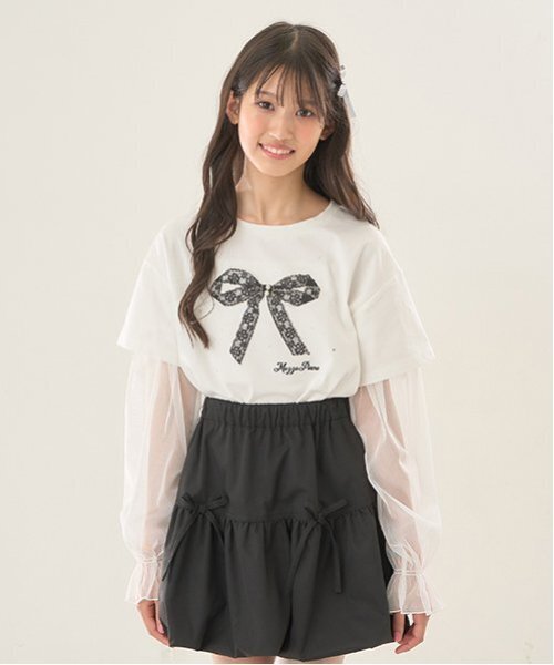 mezzo piano Junior（メゾピアノ ジュニア） tシャツ 袖チュール