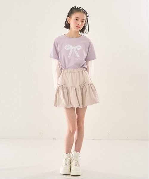 mezzo piano Junior（メゾピアノ ジュニア） tシャツ 袖チュール