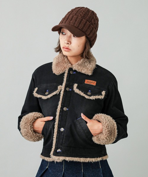 X-girl デニムジャケット gジャン BOA DENIM JACKET レディース
