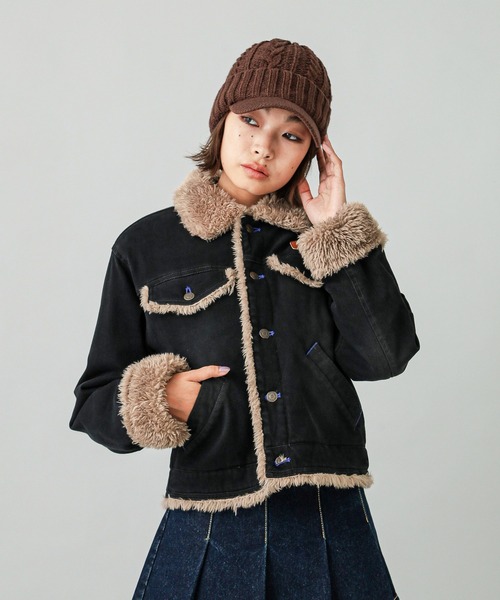 Xgirl   デニムジャケット Gジャン X-girl デニムジャケット gジャン BOA DENIM JACKET レディース