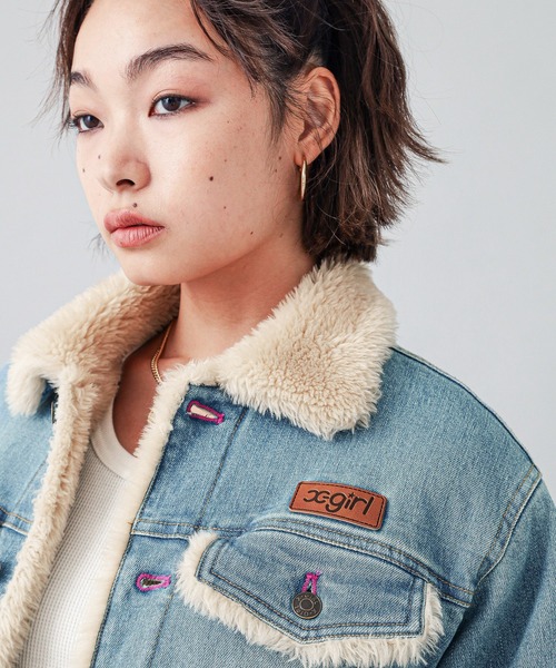 X-girl デニムジャケット gジャン BOA DENIM JACKET レディース