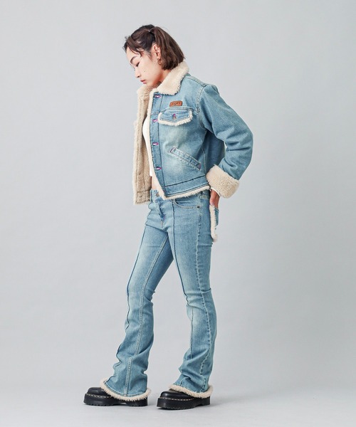 x- girl デニムジャケット　Gジャン X-girl デニムジャケット gジャン BOA DENIM JACKET レディース