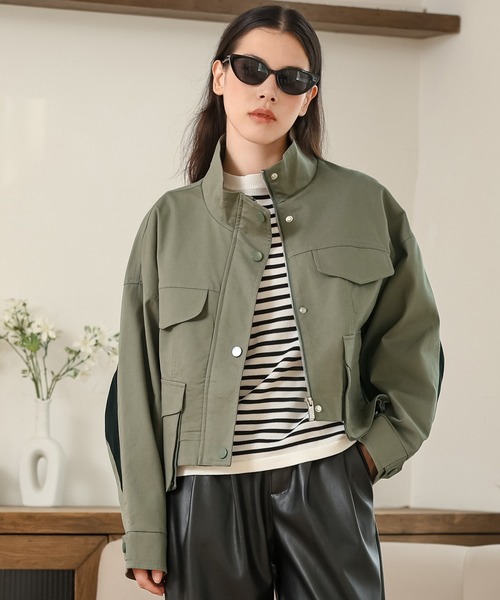 SUWDEE コート アウター stand collar compact jk レディース 