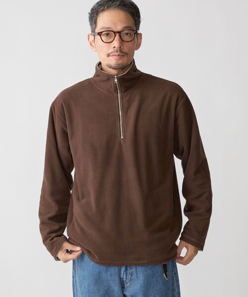 ブラームス ハーフジッププルオーバー ポロシャツ スウェット ボーダー blurhms[ブラームス] C/NAPP Border Collared Harf-zip