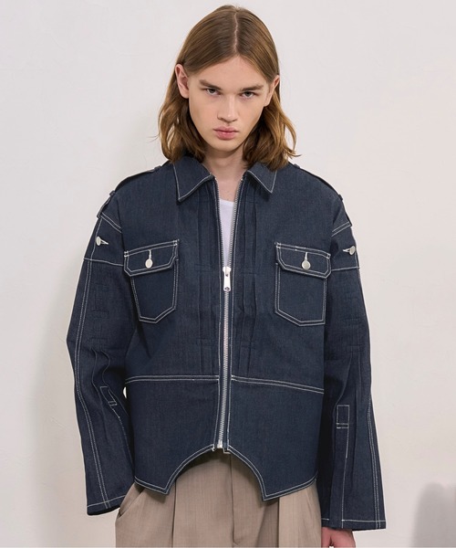 【未使用】Disclaimer ディスクライマーデニム XXL デニムジャケット BLAYMORE デニムジャケット gジャン 「BLAYMORE」Dimension Denim