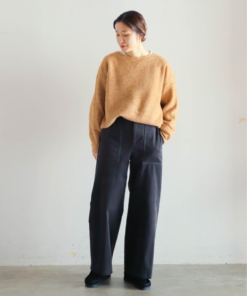 ニット セーター モチモチ片畦　ボートネックP/O レディース NOMBRE IMPAIR ニット セーター モチモチ片畦 ボートネックP/O