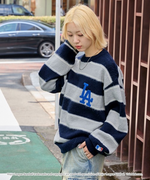 MLB セーター ニット MLB/メジャーリーグベースボール 別注 ワッペン