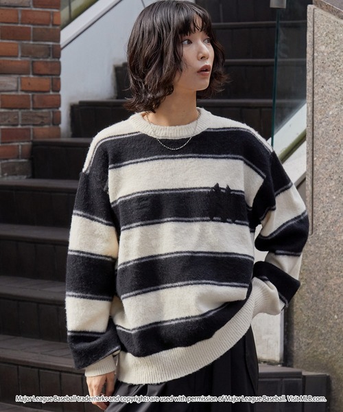 MLB セーター ニット MLB/メジャーリーグベースボール 別注 ワッペン