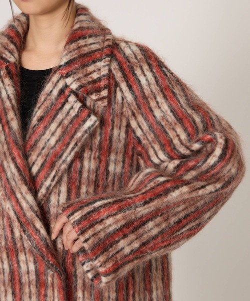 BABYLONE 上質シャギーコート チェスターコート コート BABYLONE コート チェスターコート シャギーチェックロング