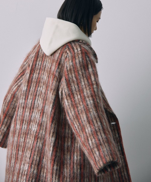 BABYLONE 上質シャギーコート チェスターコート コート BABYLONE コート チェスターコート シャギーチェックロング