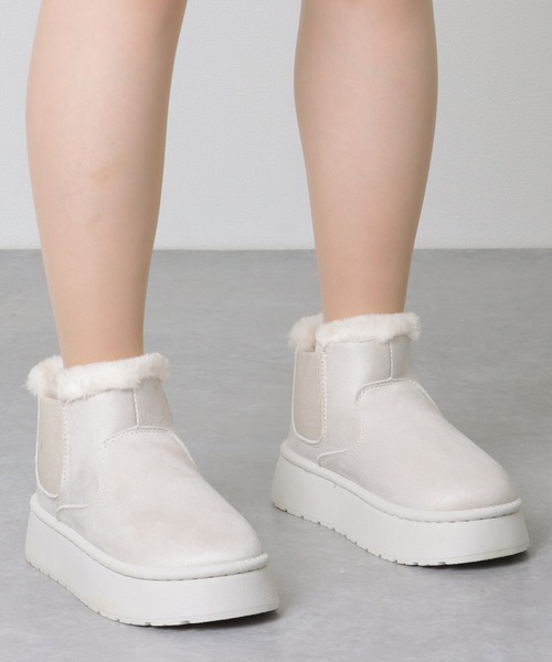 Lace Ladies（レースレディース） ブーツ スエード調 サイドゴア 厚底