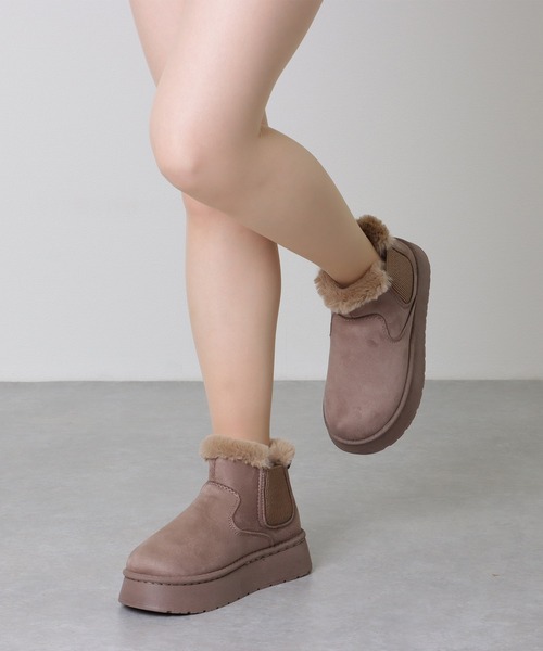 Lace Ladies（レースレディース） ブーツ スエード調 サイドゴア 厚底