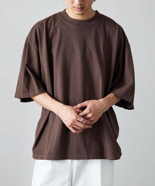 メンズ ロンT ドロップショルダー 肩落ち M00117 ARCADE tシャツ ピーチ天竺 ドロップショルダー 胸ポケット