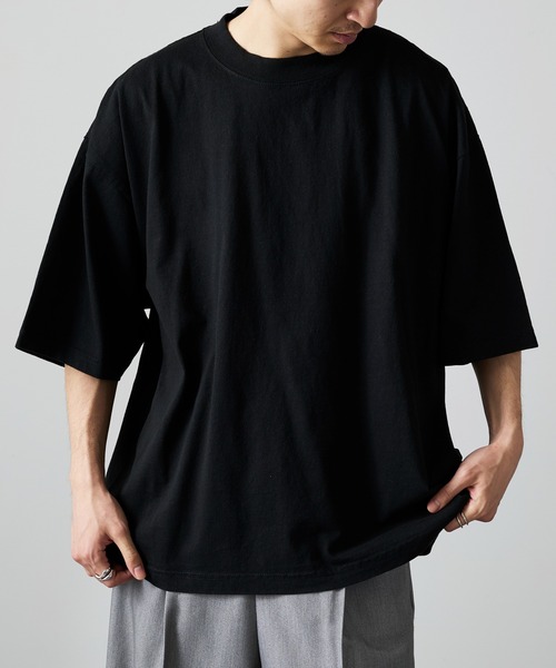 メンズ ロンT ドロップショルダー 肩落ち M00117 ARCADE tシャツ ピーチ天竺 ドロップショルダー 胸ポケット