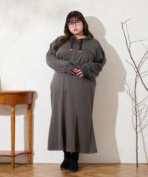 Louiosy ワンピース 「大きいサイズ」フード付きマーメイド
