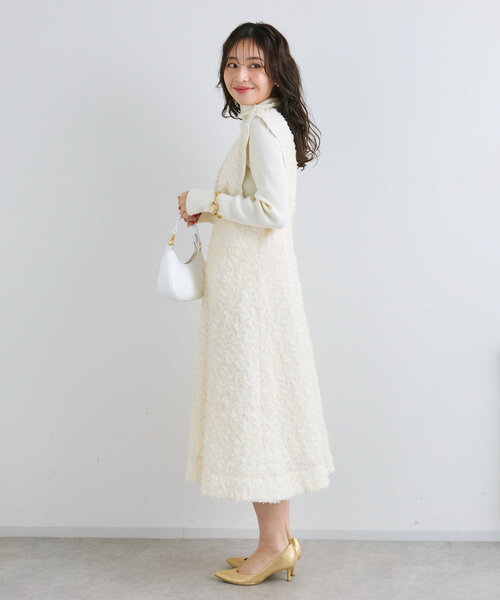 【12月スーパーSALE 15%OFF】 boutique La Bonbon 「最強お上品ワンピ」スカラップ ワンピース ワンピース