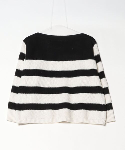 studio CLIP（スタディオクリップ） ボーダー柄長袖ニット M ブラック