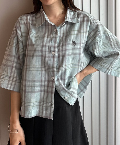 ブラウス シャツ CH LVTR SHIRTS レディース シャツ ブラウス レディース フレア袖 バンドカラー スキッパー