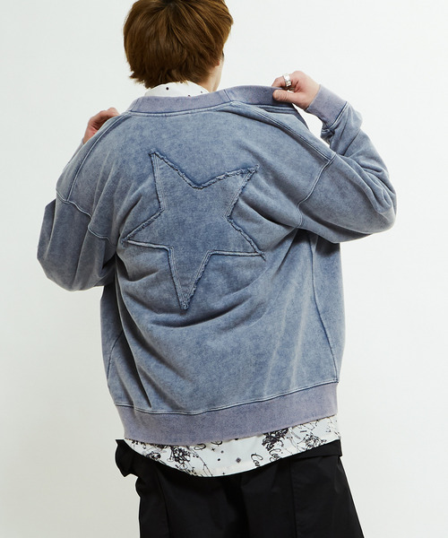トレーナー スウェット BACK STAR PATCH CHEMICAL WASH SWEAT レディース メンズ CONVERSE TOKYO トレーナー スウェット BACK STAR PATCH