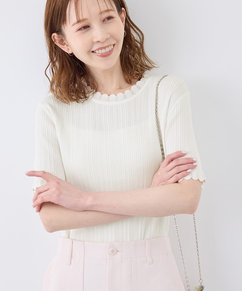 Sono - sono ピンク　洗えるニット　2WAYニットプルオーバー ざっくり！編地柄ニットプルオーバー: ファッション雑貨 - 看護