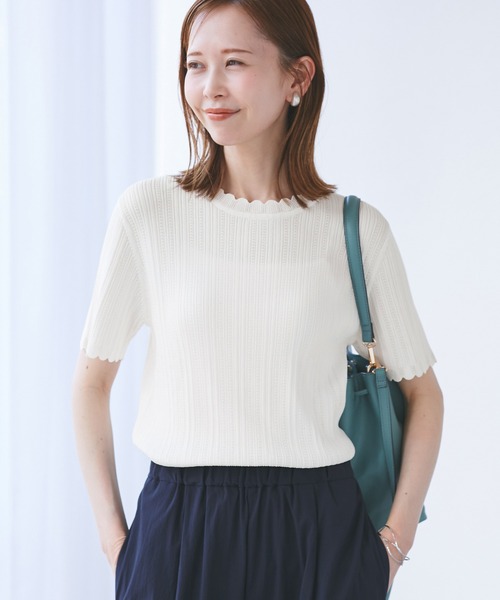LAVA 【SUKALA】カップ付きオープンネックニットTee アイボリー M NEW ARRIVALS - SUKALA（スカーラ）