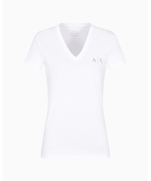 アルマーニエクスチェンジ 半袖Ｔシャツ トップス レディース Sサイズ ホワイト ARMANI EXCHANGE ARMANI EXCHANGE アルマーニ Tシャツ レディース アルマーニ