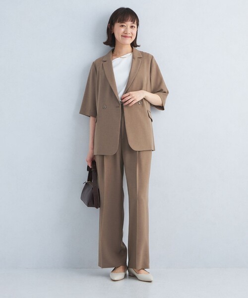 GREEN LABEL RELAXING パンツスーツ green label relaxing スラックス パンツ エアシカル タック