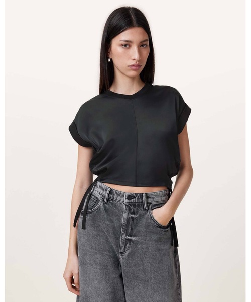 ALLSAINTS（オールセインツ） tシャツ MIRA CROPPED SATIN DRAWCORD T