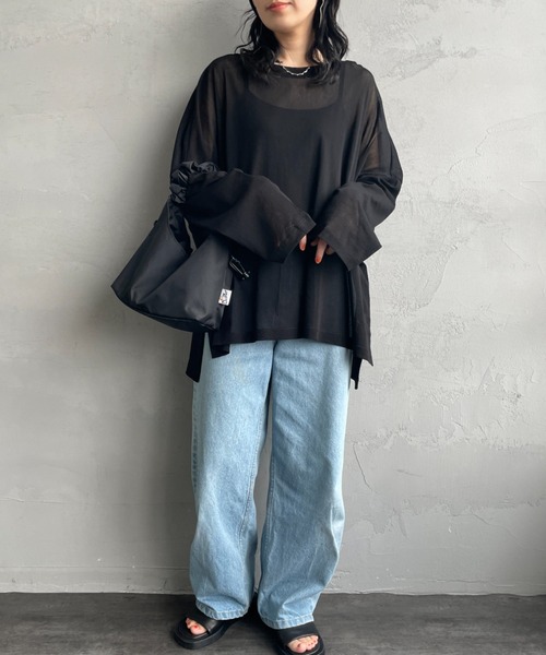 [ミス エドウイン] Tシャツ ヴィンテージライク ロングスリーブTシャツ レディース MT5076-259 グレー Sサイズ JOSE MOON tシャツ LONG SLEEV OVER TSHIRT/ロングスリーブ