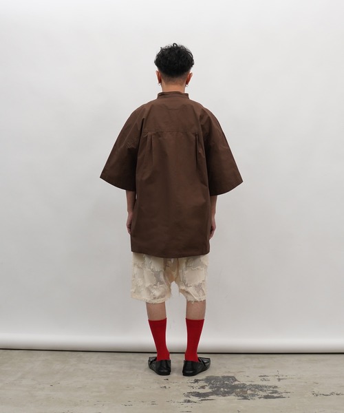 Aphlotus シャツ ダブルタック スタンドカラー HS シャツ メンズ