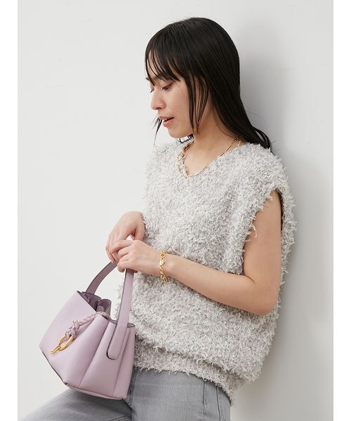 【未使用】Mila Owen 2wayチュールヤーンニットベスト Mila Owen｜前後2WAYチュールヤーンニットベスト | Rakuten