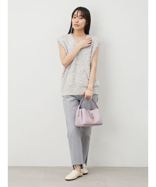 Mila Owen ベスト ジレ 前後2WAYチュールヤーンニットベスト