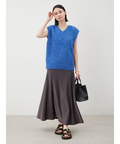 【未使用】Mila Owen 2wayチュールヤーンニットベスト Mila Owen｜前後2WAYチュールヤーンニットベスト | Rakuten