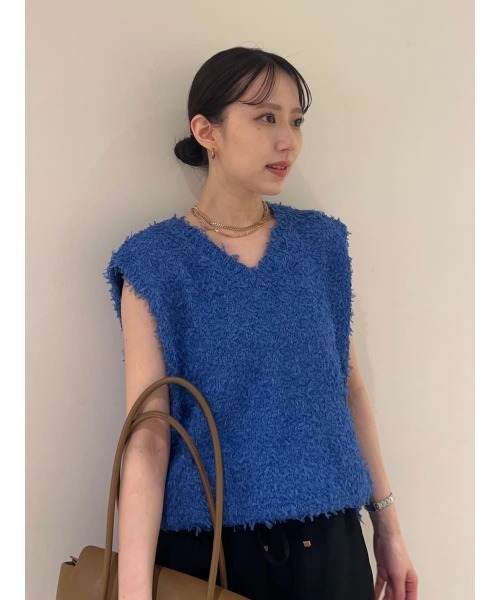 【未使用】Mila Owen 2wayチュールヤーンニットベスト Mila Owen｜前後2WAYチュールヤーンニットベスト | Rakuten