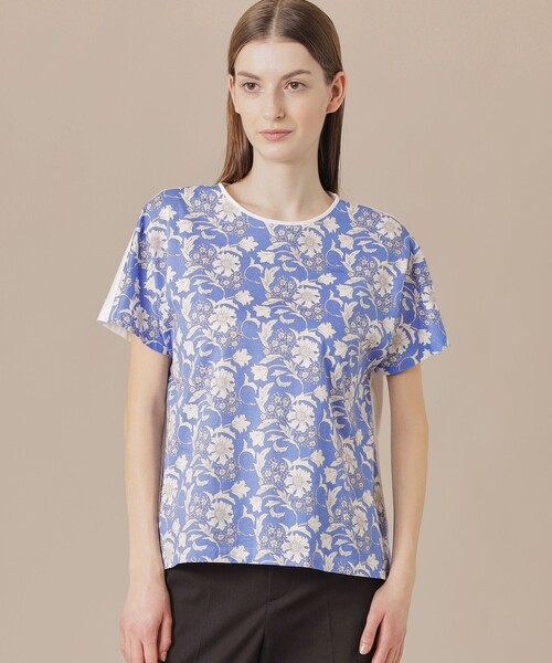 tシャツ 「婦人画報掲載」「BIBURY FLOWER」カラーバイブリーフラワープリントTシャツ レディース